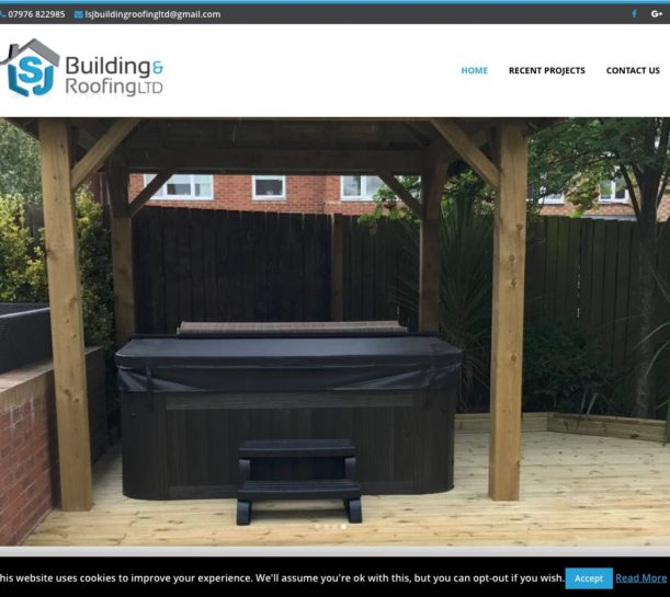 lsjbuilding and roofing website design desktop